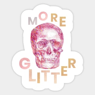 Pink skull more glitter Sticker